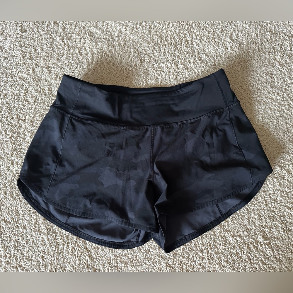 Lululemon Athletica Black Athletic Shorts with Wide Waistband